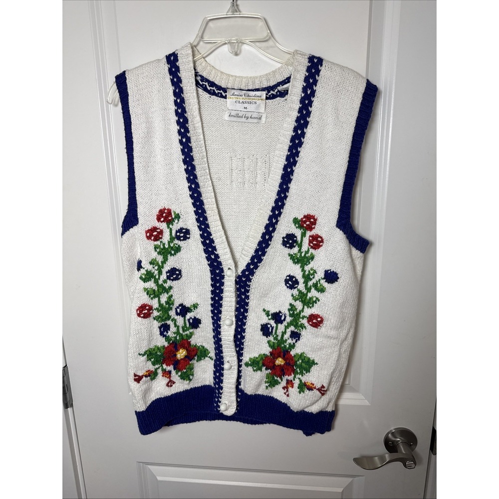 vintage Marisa Christina Classics hand-knitted white sweater Vest